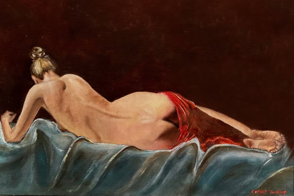 Elegant Reclining Nude by Robert Thirtle — canvas wall art
