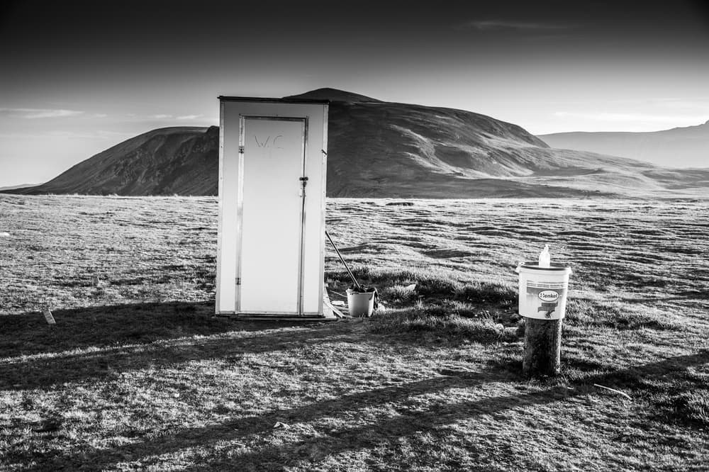 Remote Mountain Toilet by Hilde Ghesquiere — canvas wall art