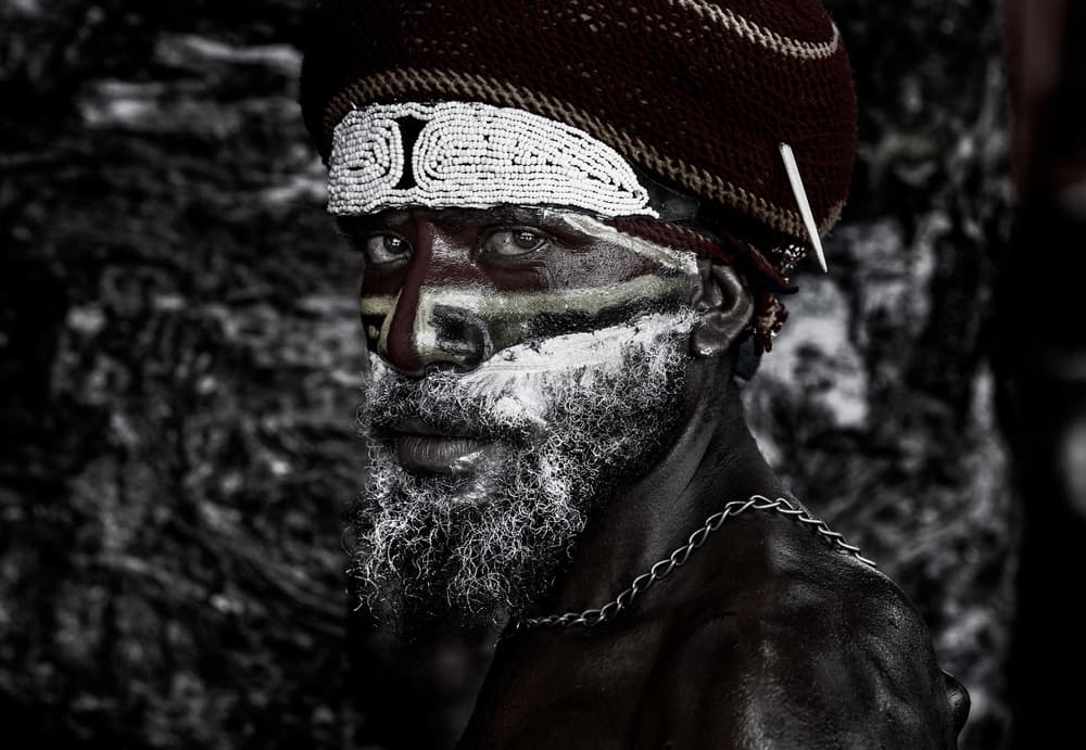 Intense Tribal Portrait by Joxe Inazio Kuesta Garmendia — canvas wall art