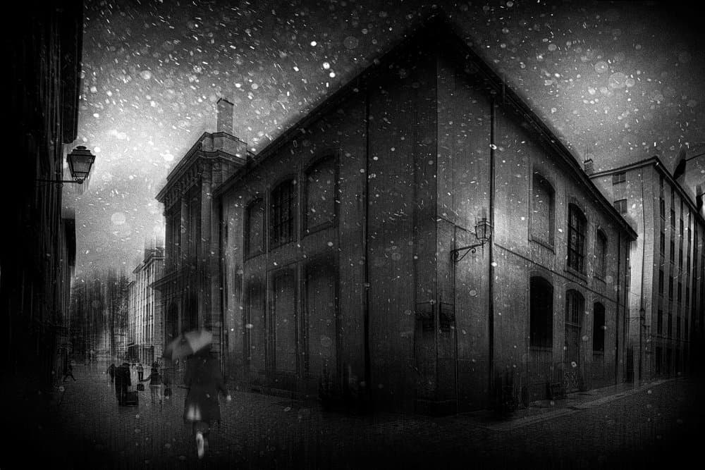 Dark Winter Street by Charlaine Gerber — canvas wall art
