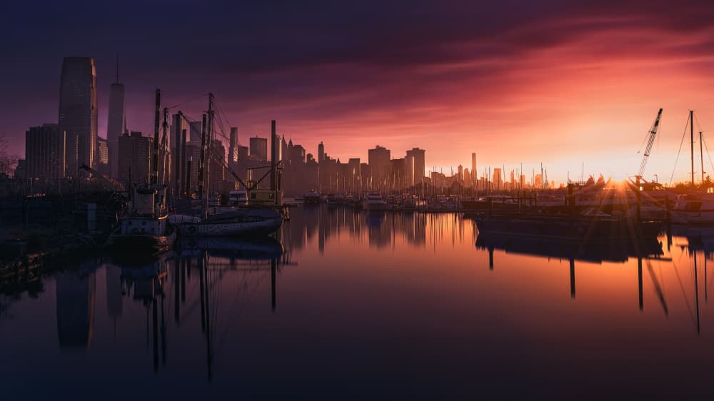 Vibrant City Sunset by Paco Jimenez — canvas wall art