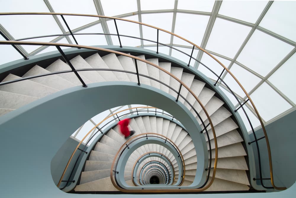 Descent on Spiral Stairs by Maurits De Groen — canvas wall art