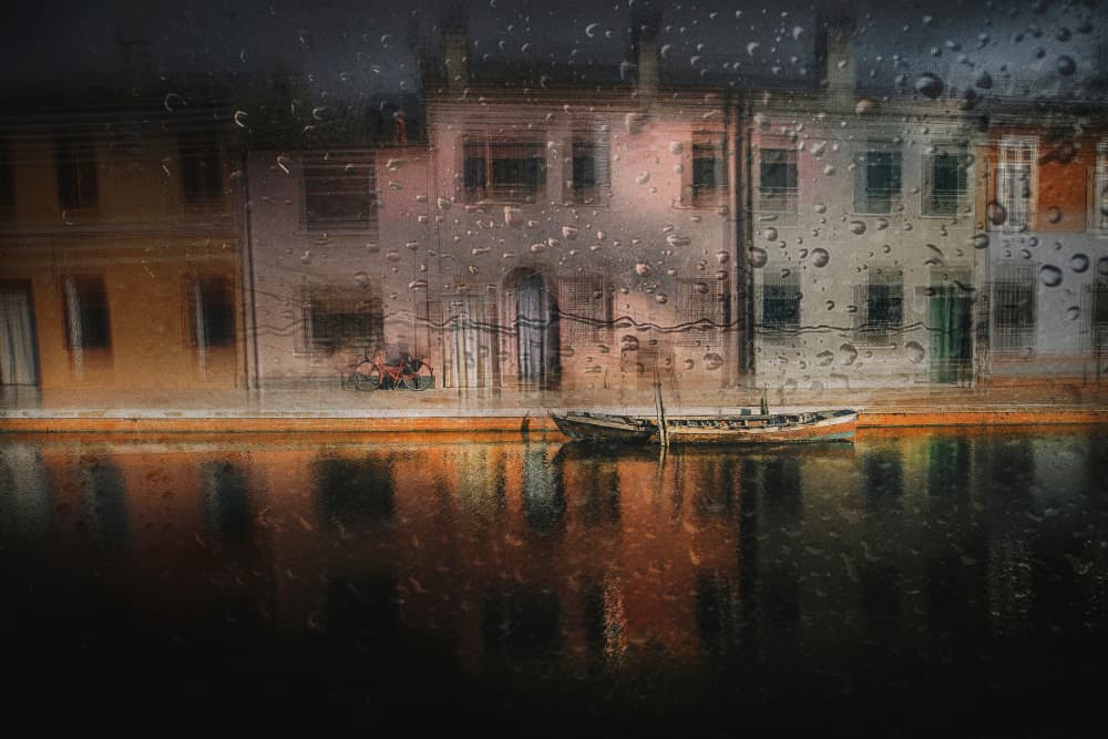 Rainy Canal City by Damijan Sedevcic — canvas wall art