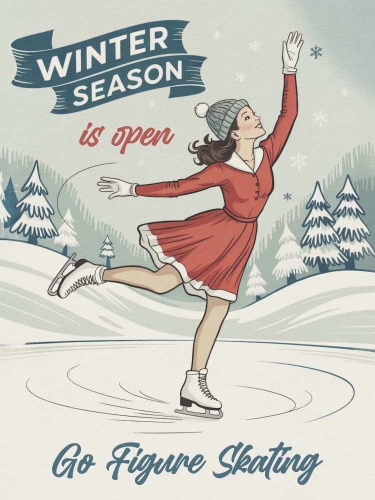Elegant Winter Skating by Andreas Magnusson — canvas wall art