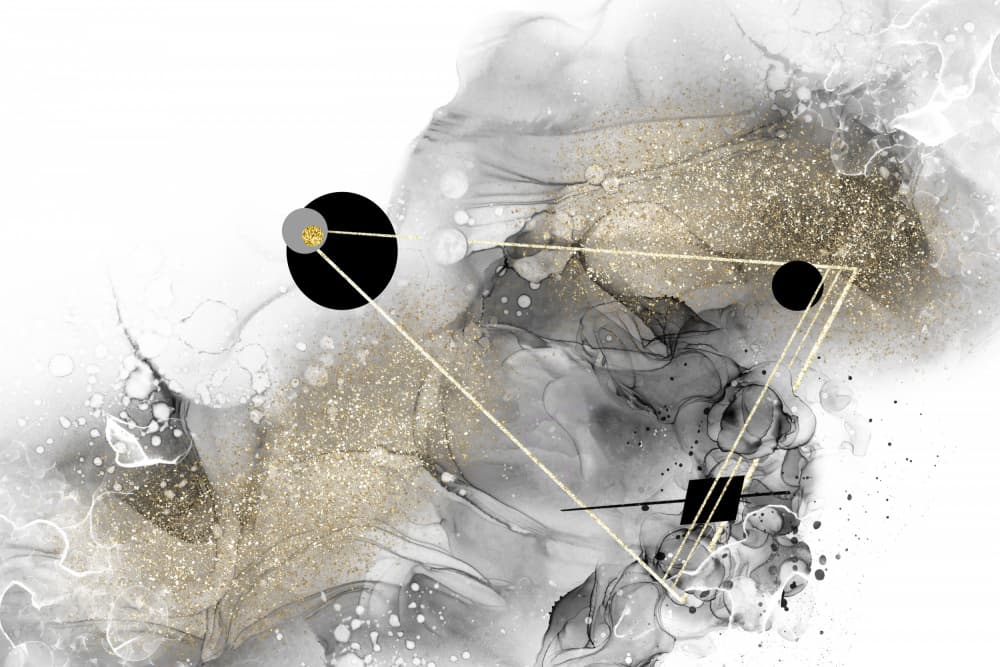Abstract Gold Ink Geometry by Melanie Viola — canvas wall art