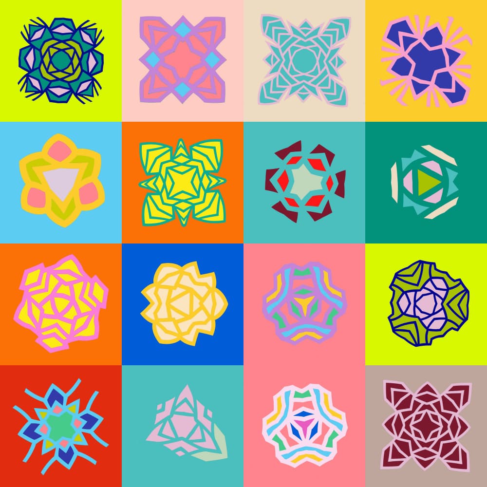 Colorful Geometric Patterns by Vivian Kim — canvas wall art