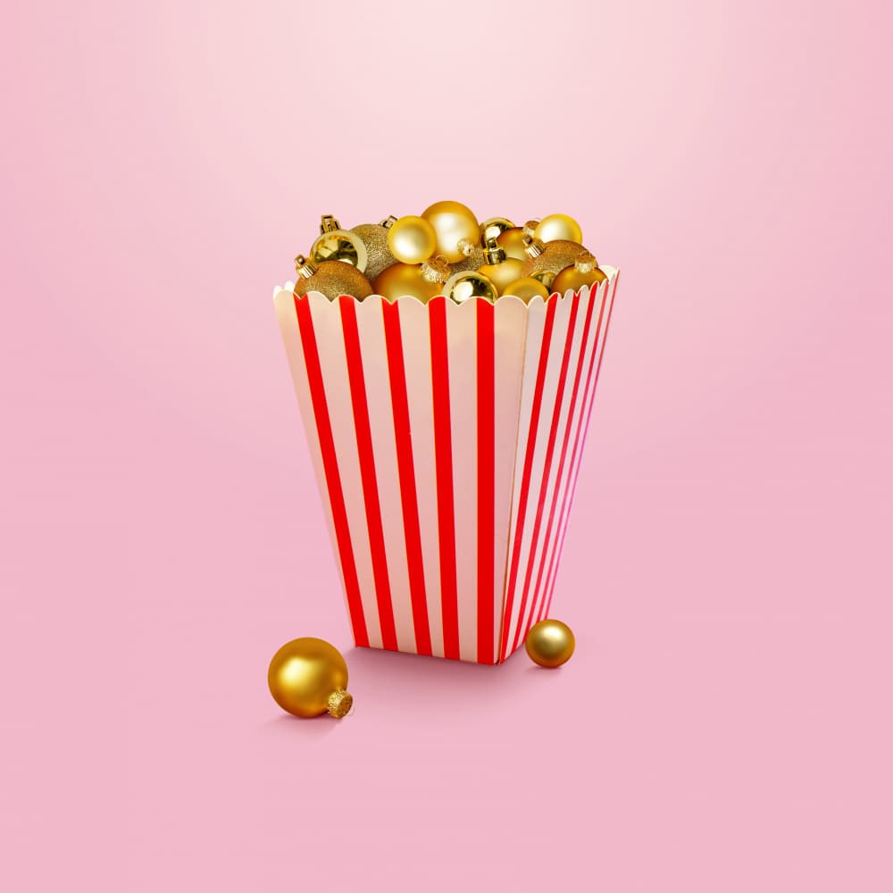 Golden Christmas Popcorn by Artem Pozdniakov — canvas wall art