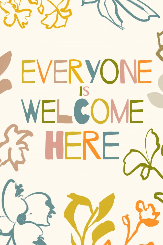 Everyone Is Welcome Here by Treechild — canvas wall art