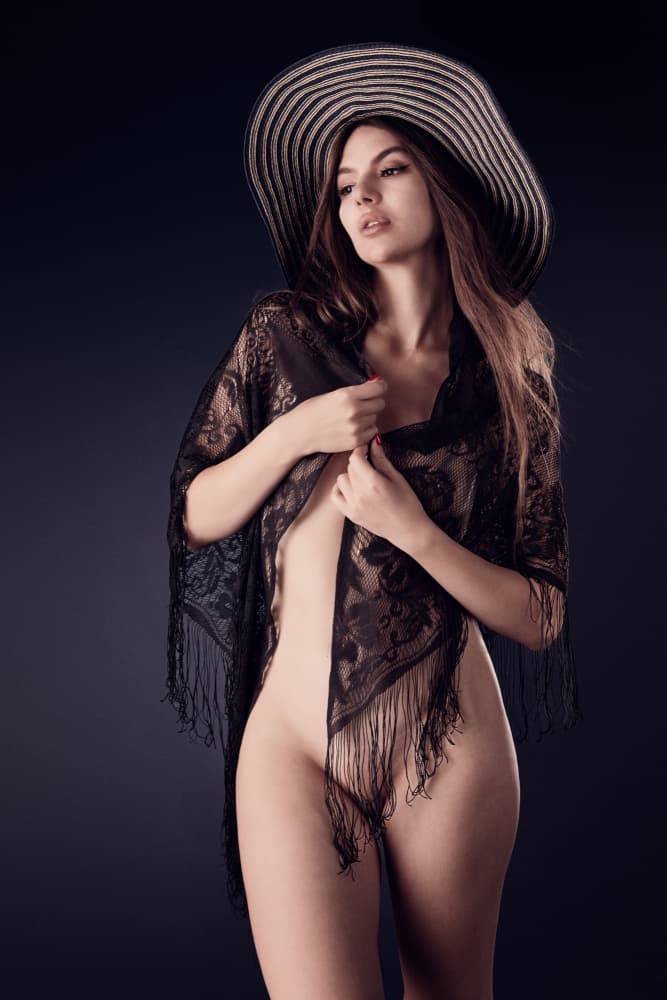 Sensual Woman in Lace by Jan Slotboom — canvas wall art