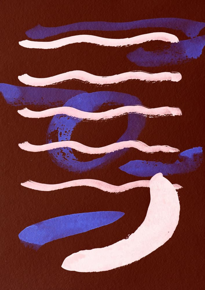Abstract Blue Pink Forms by Santhosh ch — canvas wall art