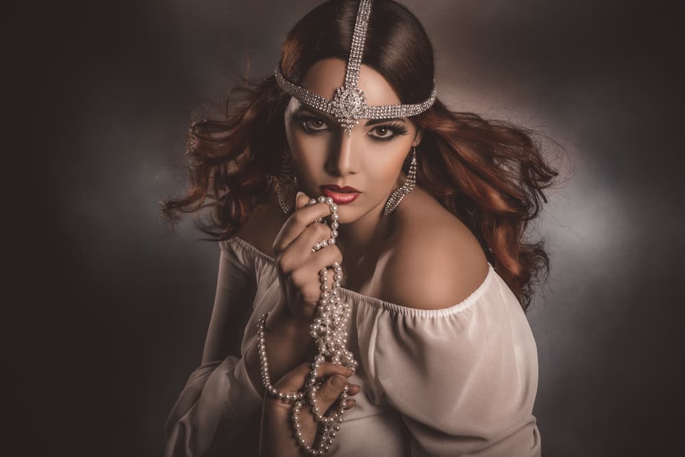 Glamorous Pearl Portrait by Peppe Tambè — canvas wall art