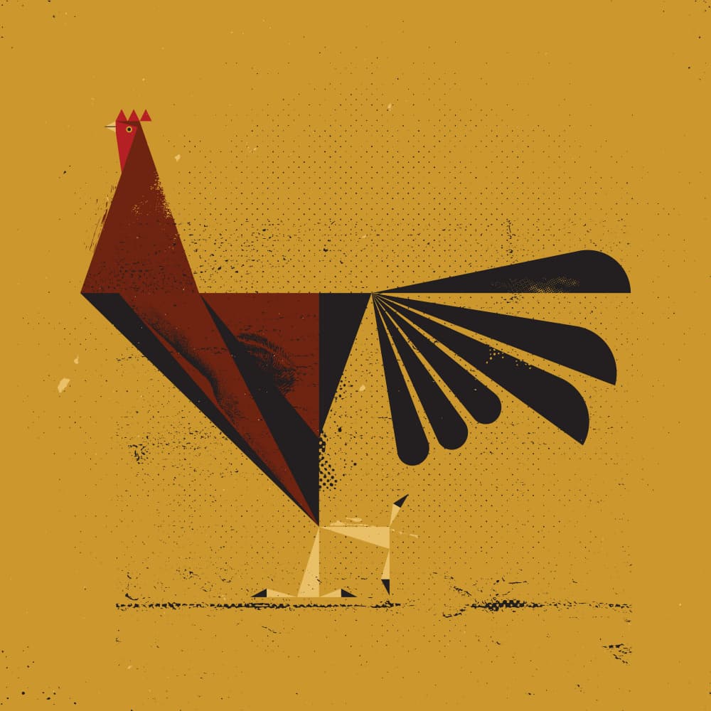 Geometric Rooster by The Creating Mind — canvas wall art