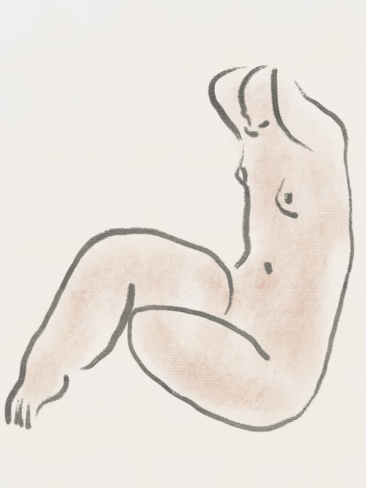 Minimalist Nude Sketch by Little Dean — canvas wall art