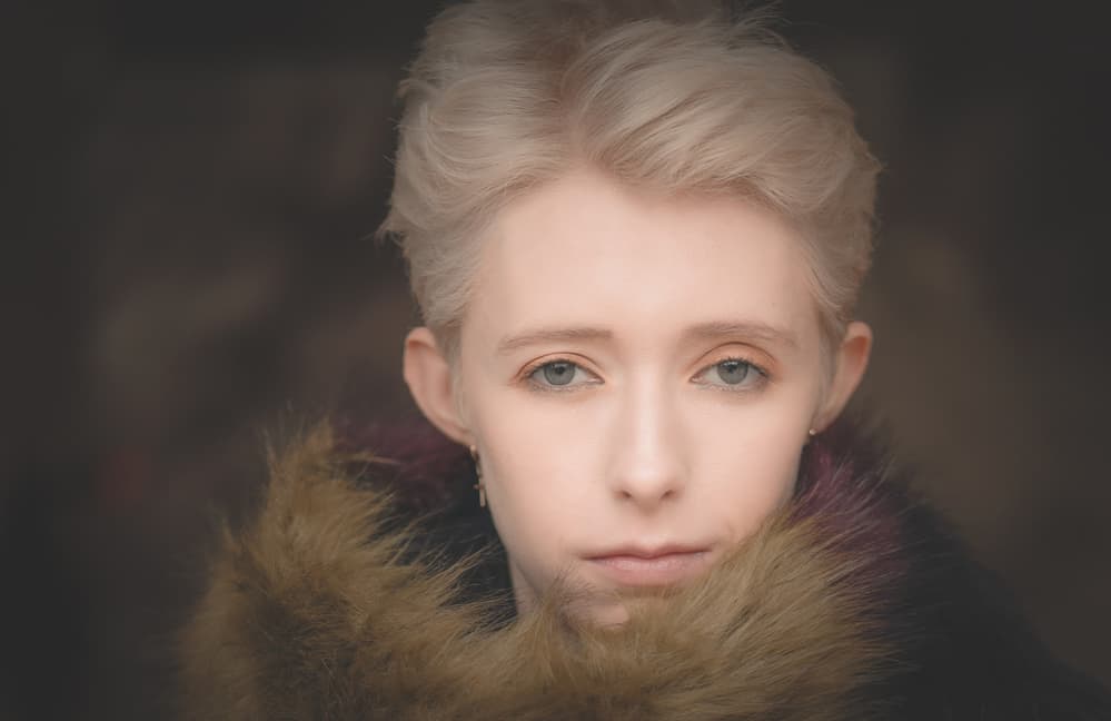Blonde Woman's Gaze by Colin Dixon — canvas wall art