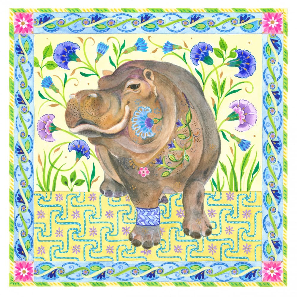 Nile Hippopotamus by Isabelle Brent — canvas wall art