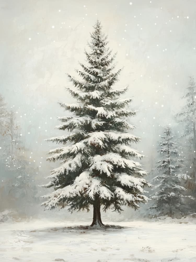 Snowy Evergreen Forest by Jolly and Dash — canvas wall art