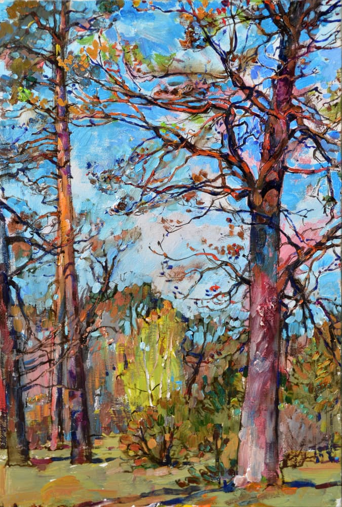 Vibrant Forest Pines by Andrii Kutsachenko — canvas wall art