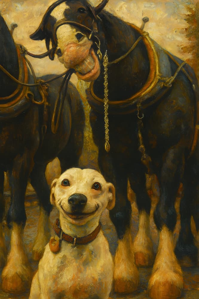 Smiling Farm Friends by HUGO — canvas wall art
