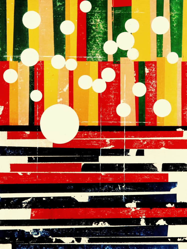 Colorful Striped Circles by Petr Strnad — canvas wall art