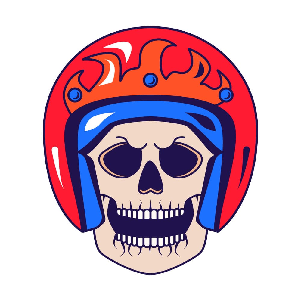 Fiery Helmet Skull by Marika Barsrsind β canvas wall art