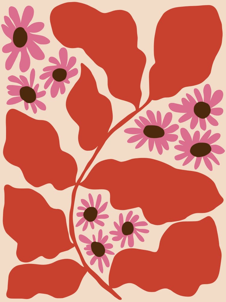 Boho Botanical Bloom by Miho Art Studio — canvas wall art