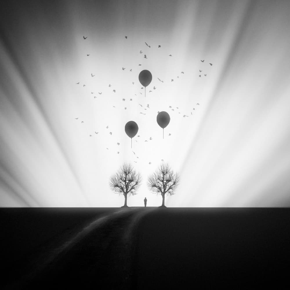 Hopeful Journey Light Rays by Nic Keller — canvas wall art