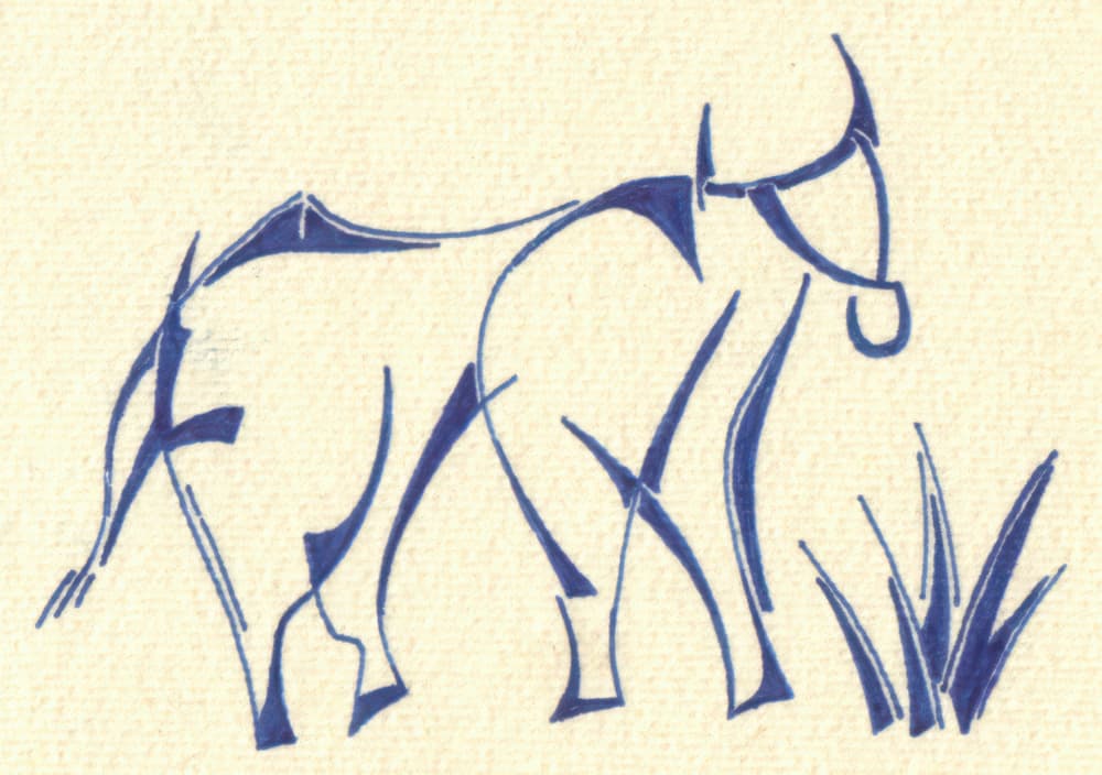 Stylized Blue Bull by Kulik — canvas wall art