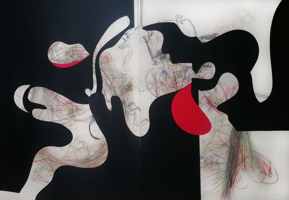Dynamic Red Black Abstract by Stefano Mazzolini — canvas wall art