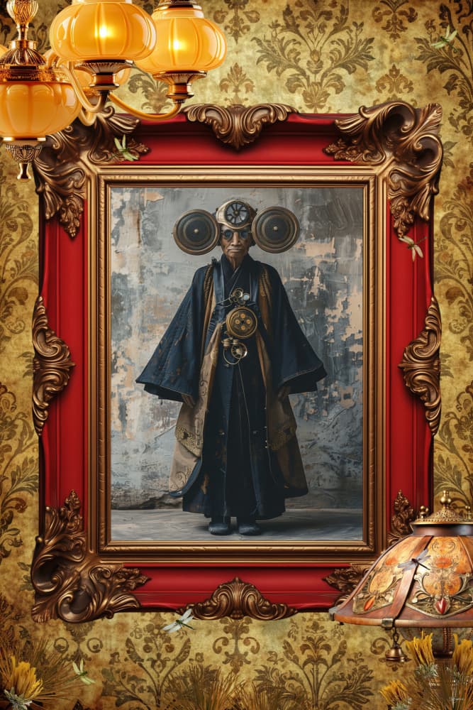 Mysterious Steampunk Portrait by Sue Skellern — canvas wall art