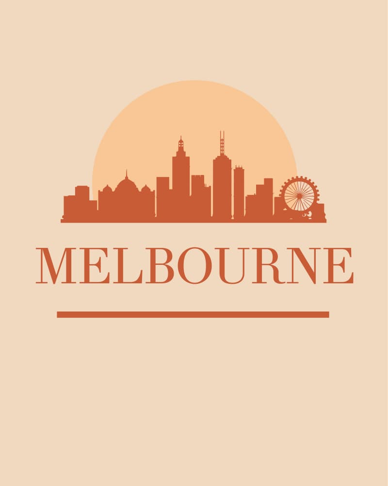 Melbourne City Skyline Sunset by Emiliano Deificus — canvas wall art