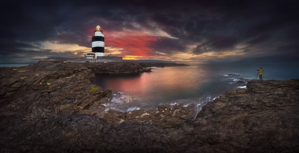 Hook Lighthouse Sunset by Krzysztof Browko — canvas wall art