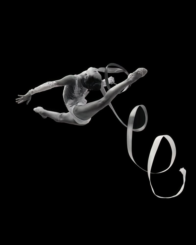 Graceful Rhythmic Ribbon Jump by Rob Li — canvas wall art