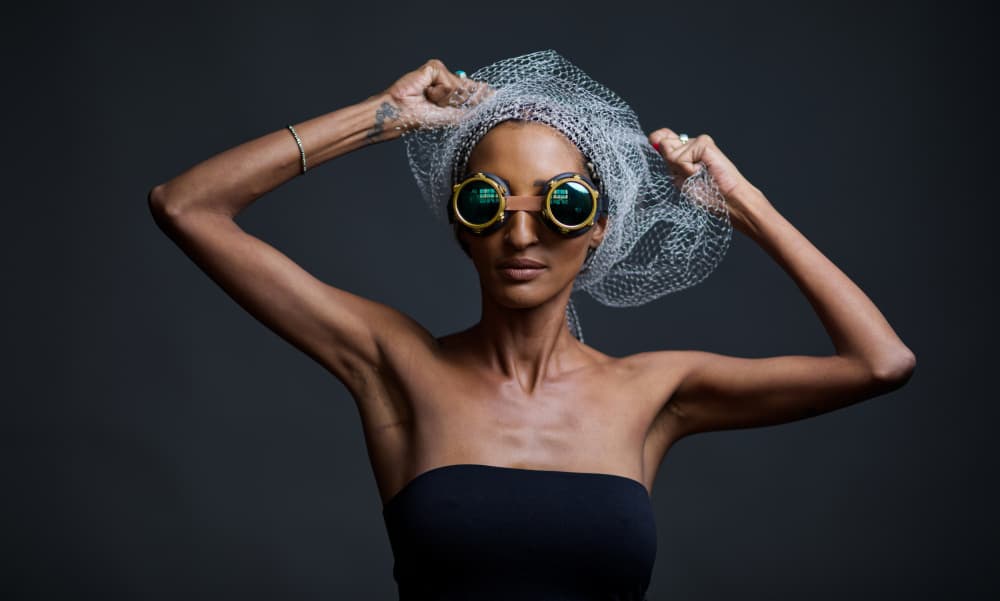 Goggles and Veil Fashion by Offer Ellbogen — canvas wall art