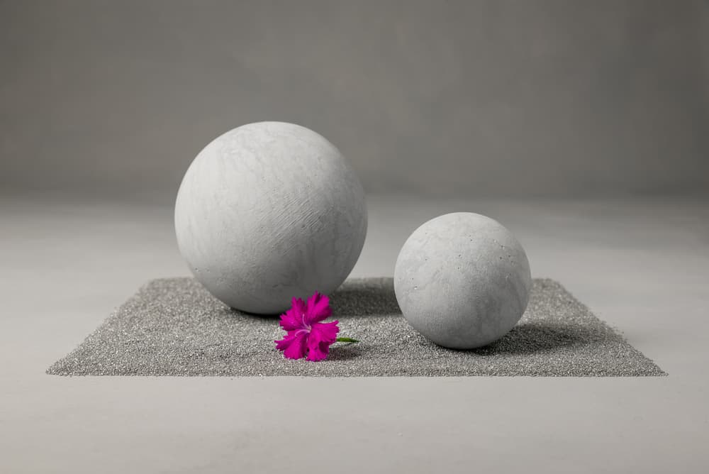 Grey Spheres Pink Bloom by Christophe Verot — canvas wall art