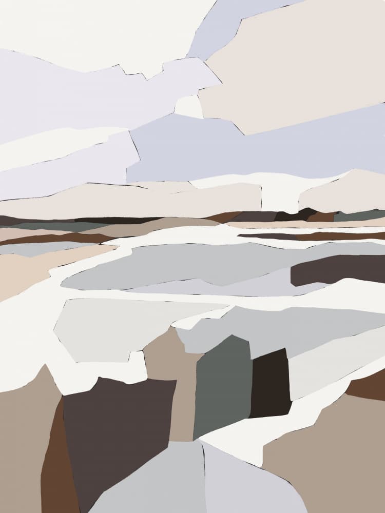 Muted Geometric Landscape by Nikita Jariwala — canvas wall art