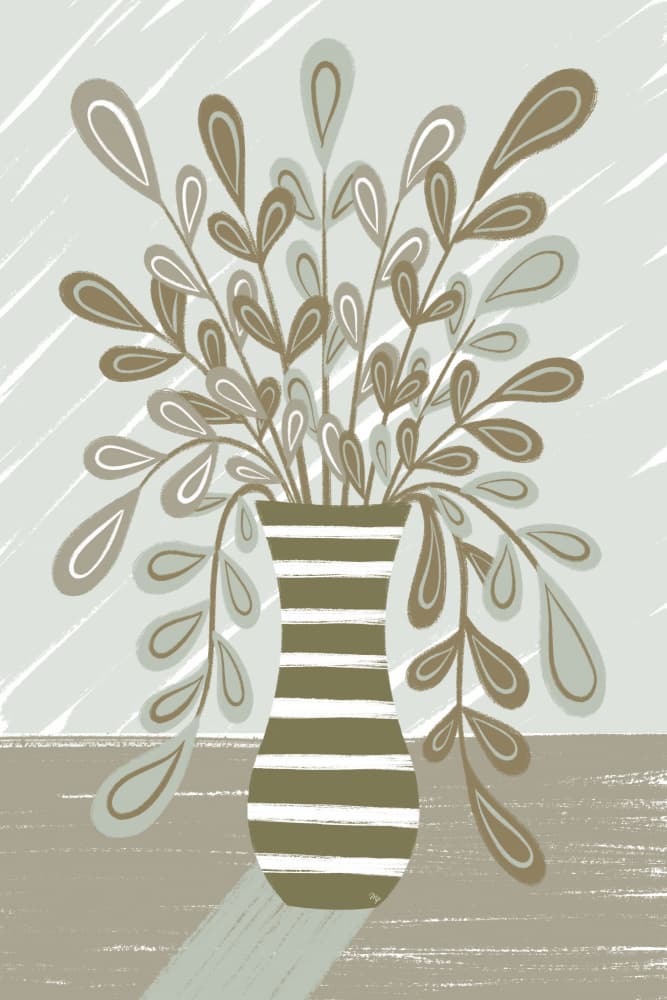 Modern Striped Plant Vase by Martina — canvas wall art