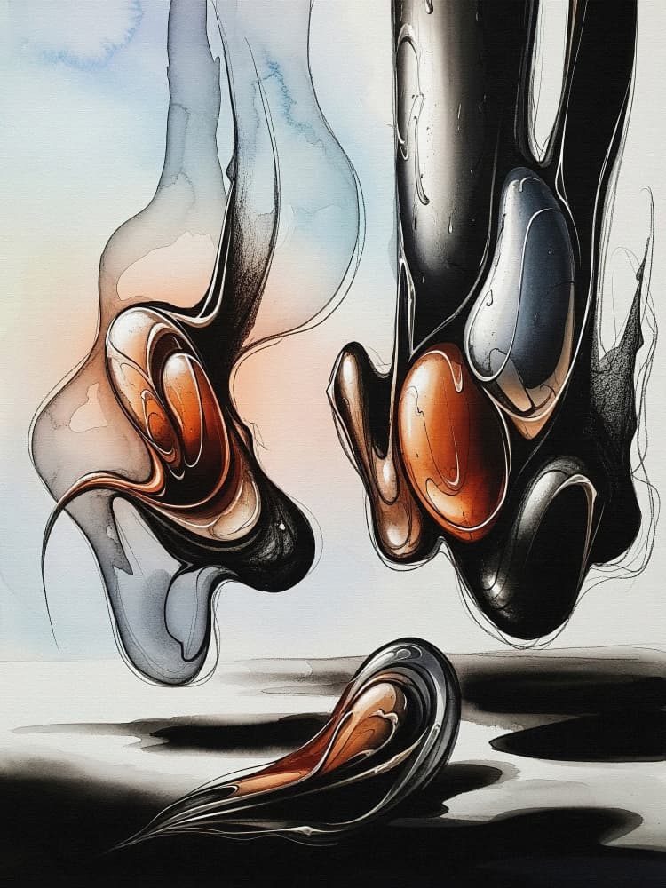 Molten Organic Shapes by Miguel Bruzual — canvas wall art
