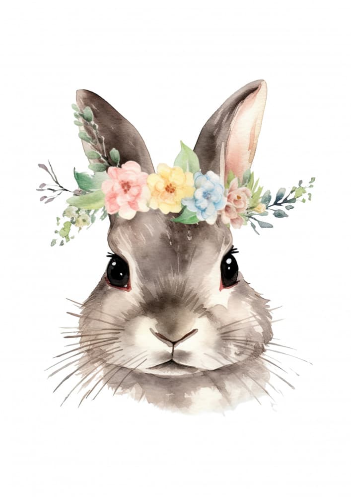 Floral Crown Bunny by Saskia Michele — canvas wall art
