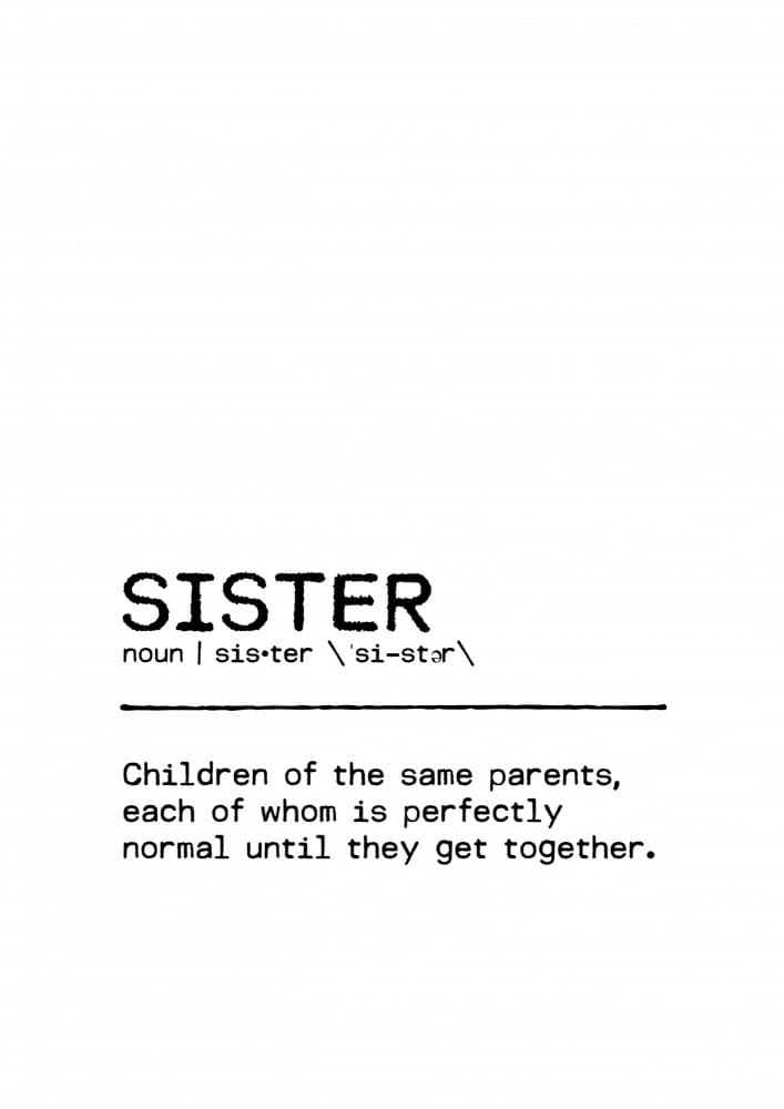 Sister Definition Funny by Orara Studio — canvas wall art