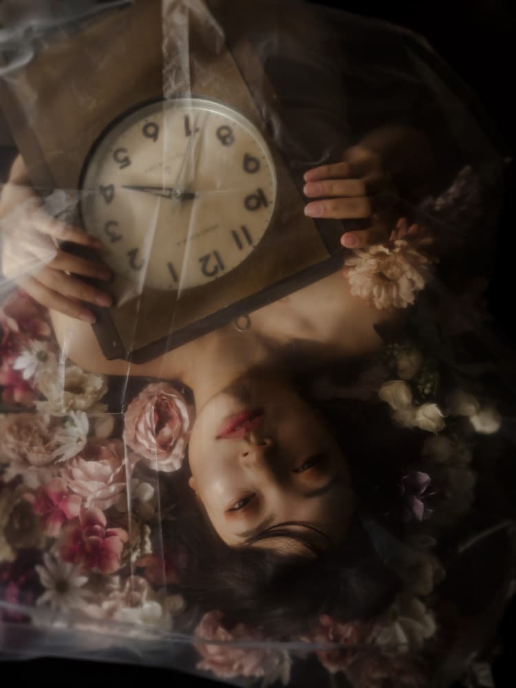 Timeless Floral Portrait by Takako Ugachi — canvas wall art