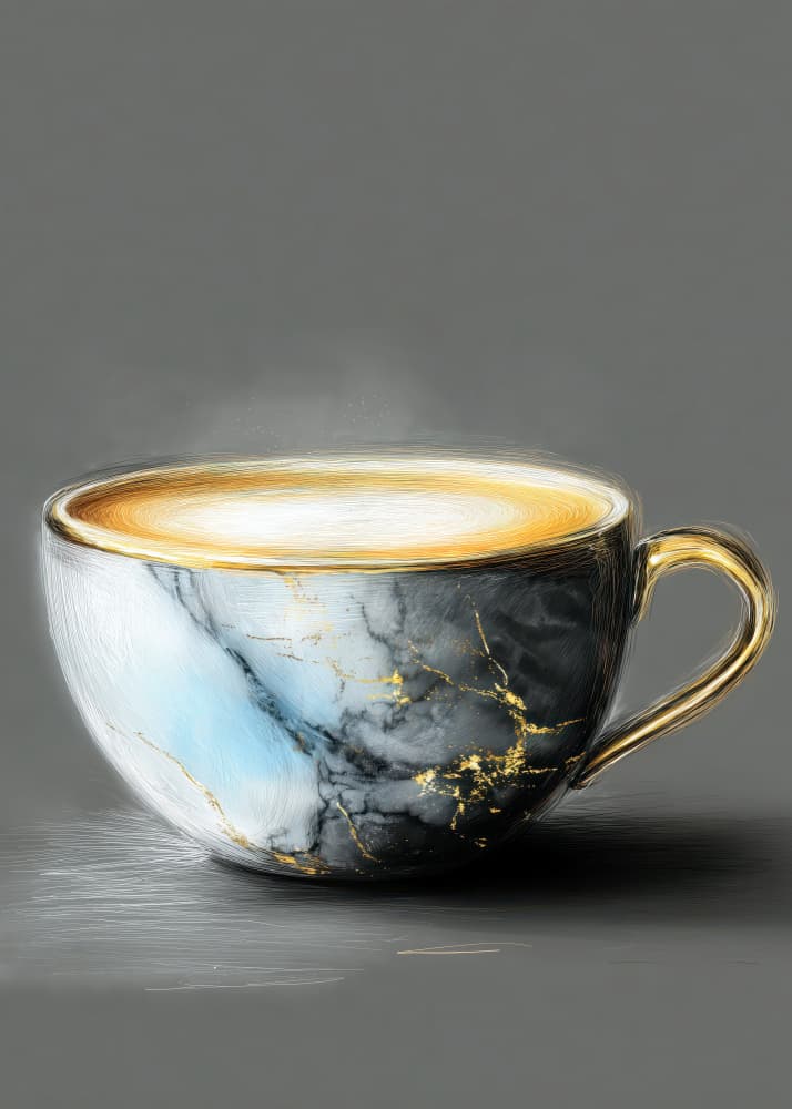 Elegant Marble Coffee by Justyna Jaszke — canvas wall art