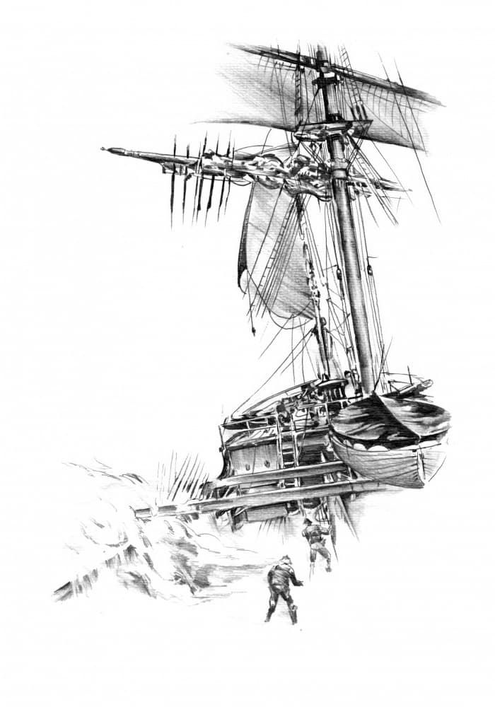 Explorers And Ice Ship by Kulik — canvas wall art