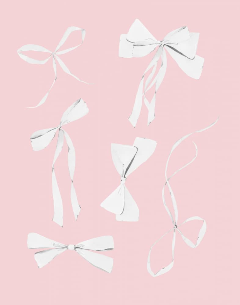 Delicate White Bows by Jolly and Dash — canvas wall art