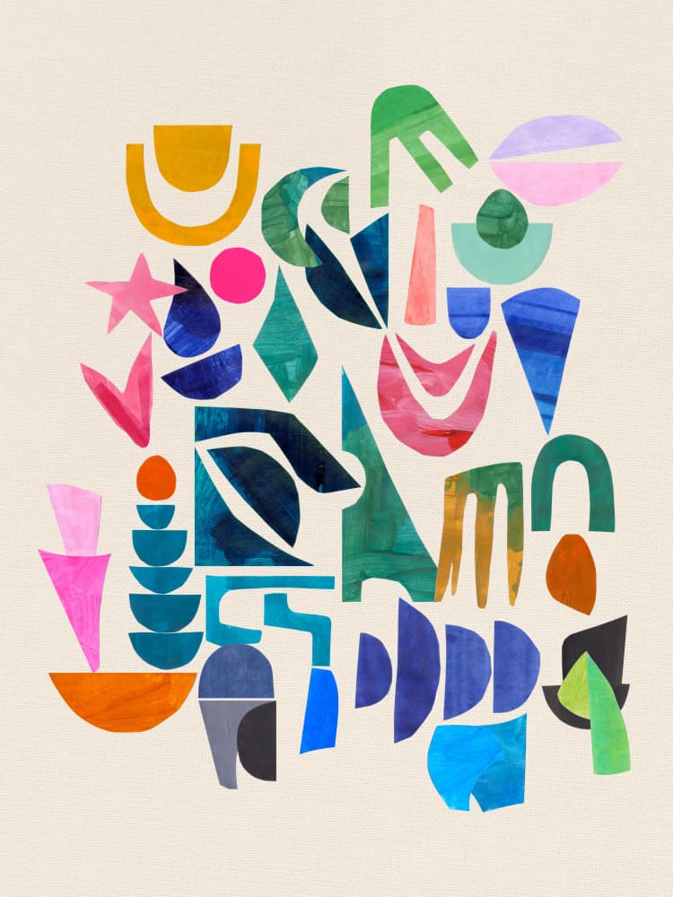 Colorful Abstract Shapes by Ejaaz Haniff — canvas wall art