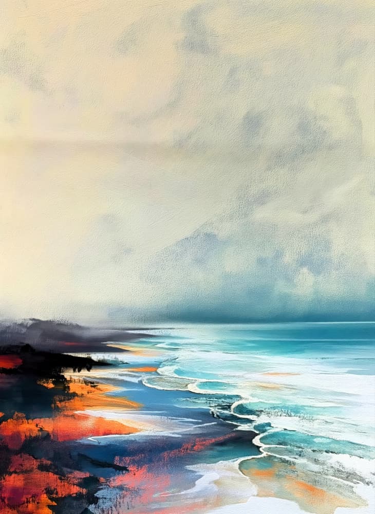 Vibrant Ocean Waves by Justyna Jaszke — canvas wall art
