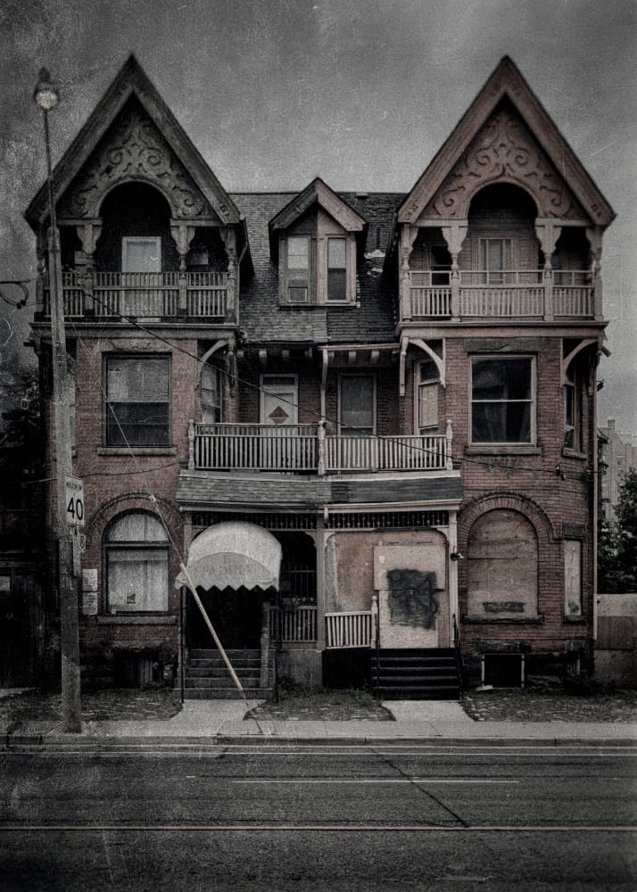 Haunted City Building by The Learning Curve Photography — canvas wall art