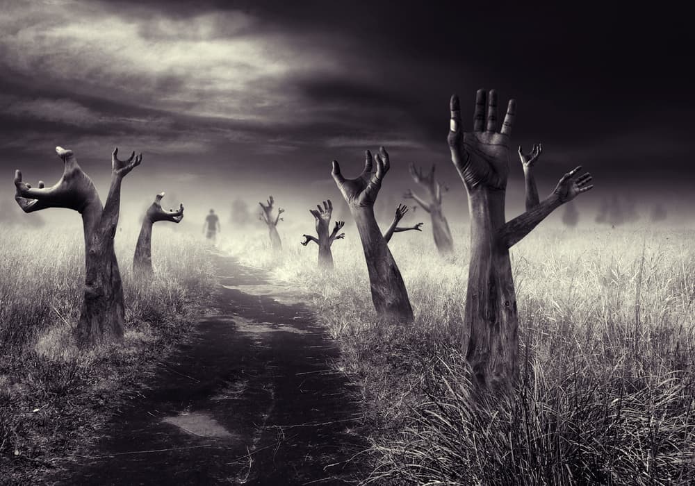 Zombie Hands Path by Hari Sulistiawan — canvas wall art