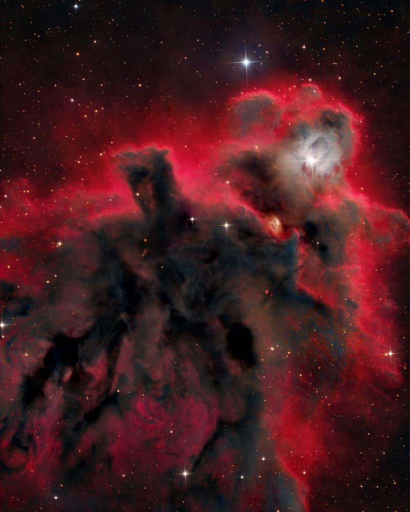 Cosmic Red Nebula by Vikas Chander — canvas wall art