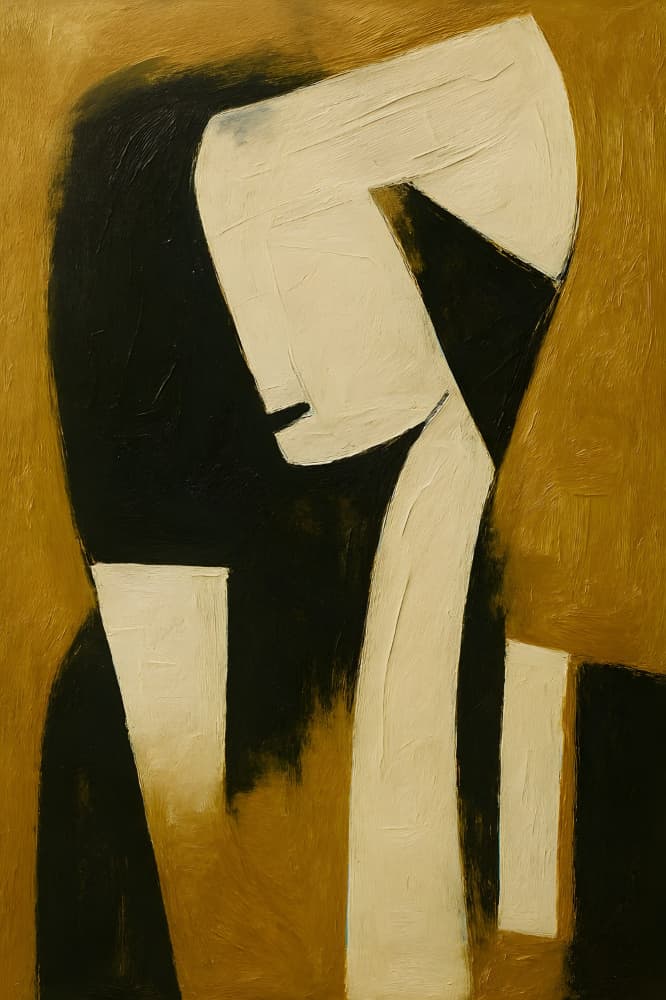 Graceful Golden Profile by HUGO — canvas wall art