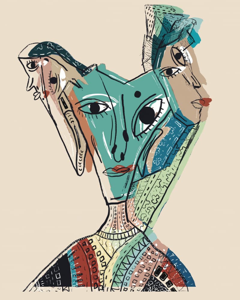 Multiple Faces Portrait by GIovanna Gil Alves — canvas wall art